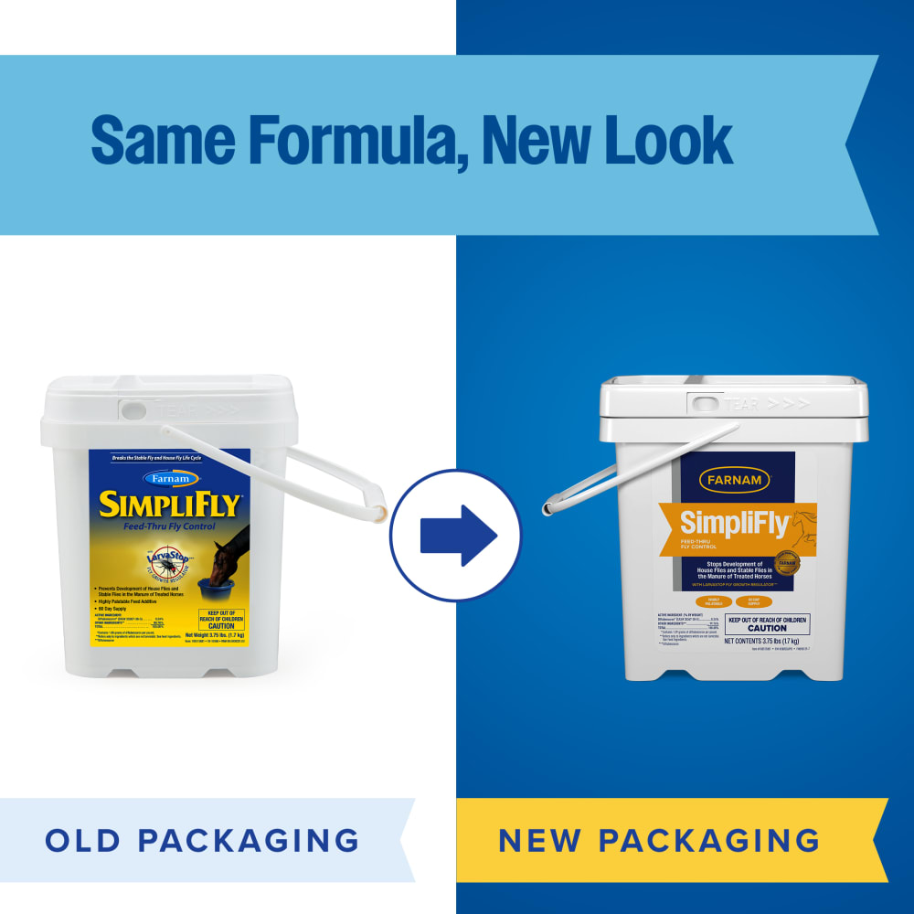 SimpliFly same formula, new look: old vs new bucket packaging comparison