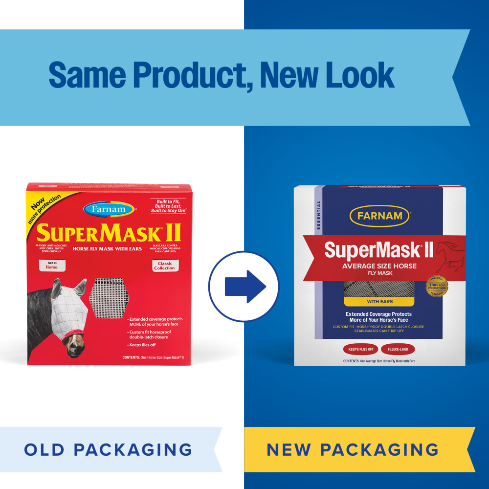 SuperMask II Average Size Horse old vs new packaging comparison