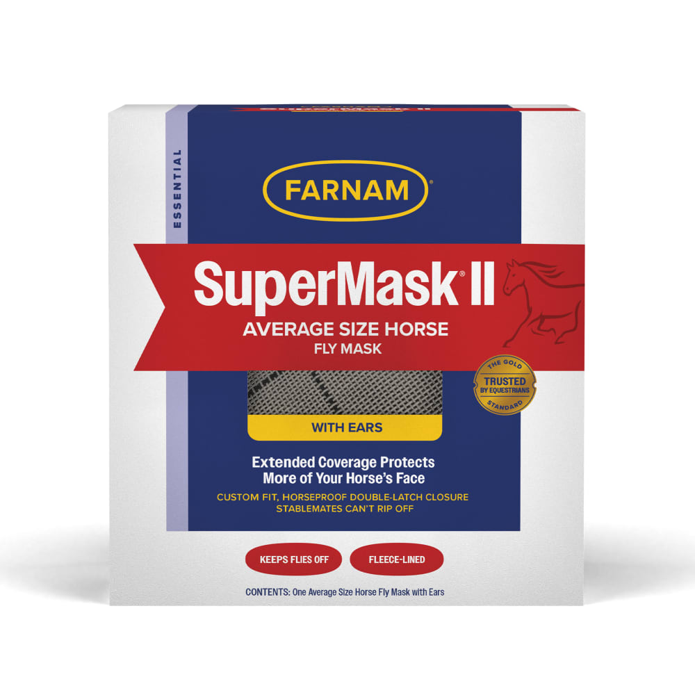 Farnam SuperMask II Average Size Horse Fly Mask With Ears product box