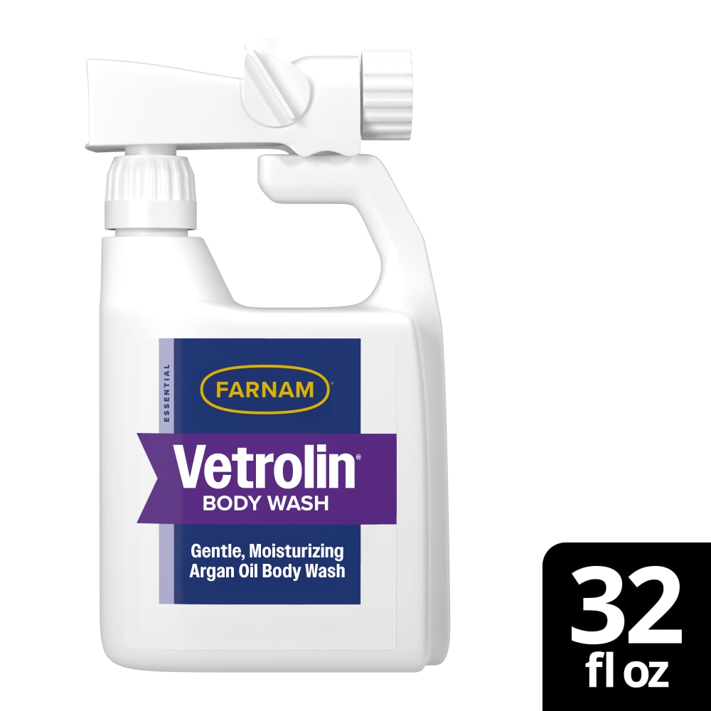 Cleaned up packaging for farnam vetrolin body wash gentle moisturizing formula 32 fluid ounces