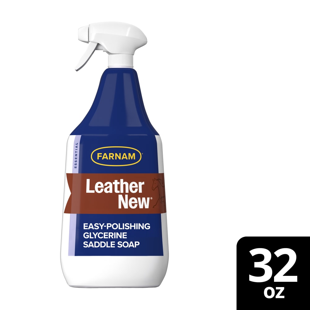 Cleaned up retail packaging for farnam leather new easy polishing glycerine saddle soap and leather cleaner