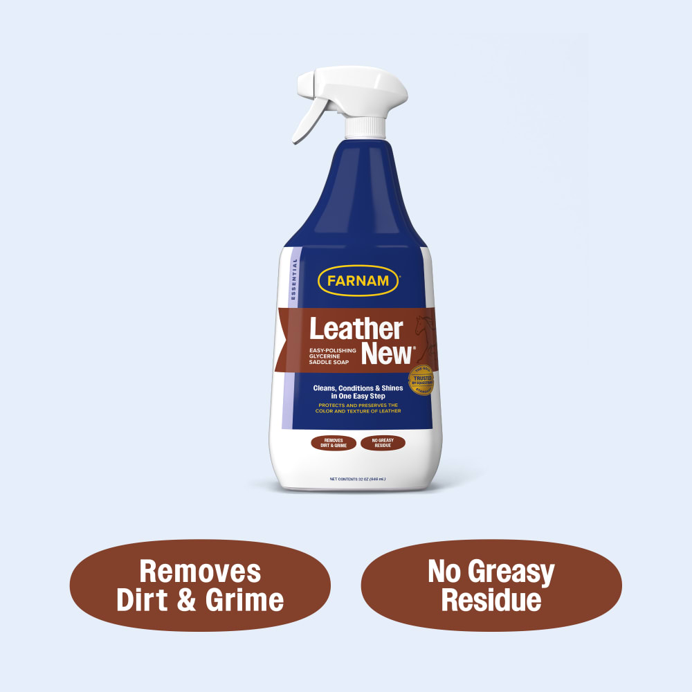 Farnam leather new removes dirt and grime and leaves no greasy residue
