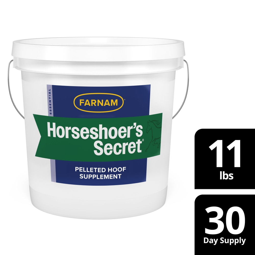Cleaned up packaging for farnam horseshoers secret pelleted hoof supplement