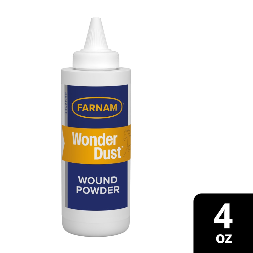 Cleaned up packaging for farnam wonder dust wound powder for horses